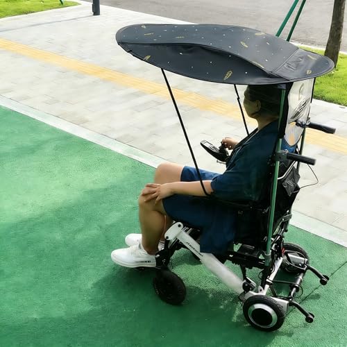 Toldo para silla de ruedas universal ajustable con protección sol y lluvia 7