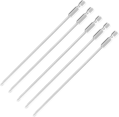 Auniwaig Juego de 5 brocas Phillips de 0157in PH1 Phillips Cross vástago hexagonal de 14 pulgadas longitud S2 de acero de 5906in6 pulgadas con