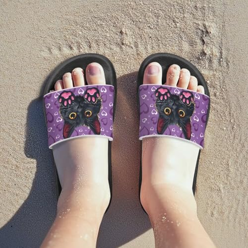 Image of Unisex Slides for Girls Boys Comfortable Slippers Slides Non-slip Shower Shoes House Fashion Thick for Indoor & Outdoor Gifts