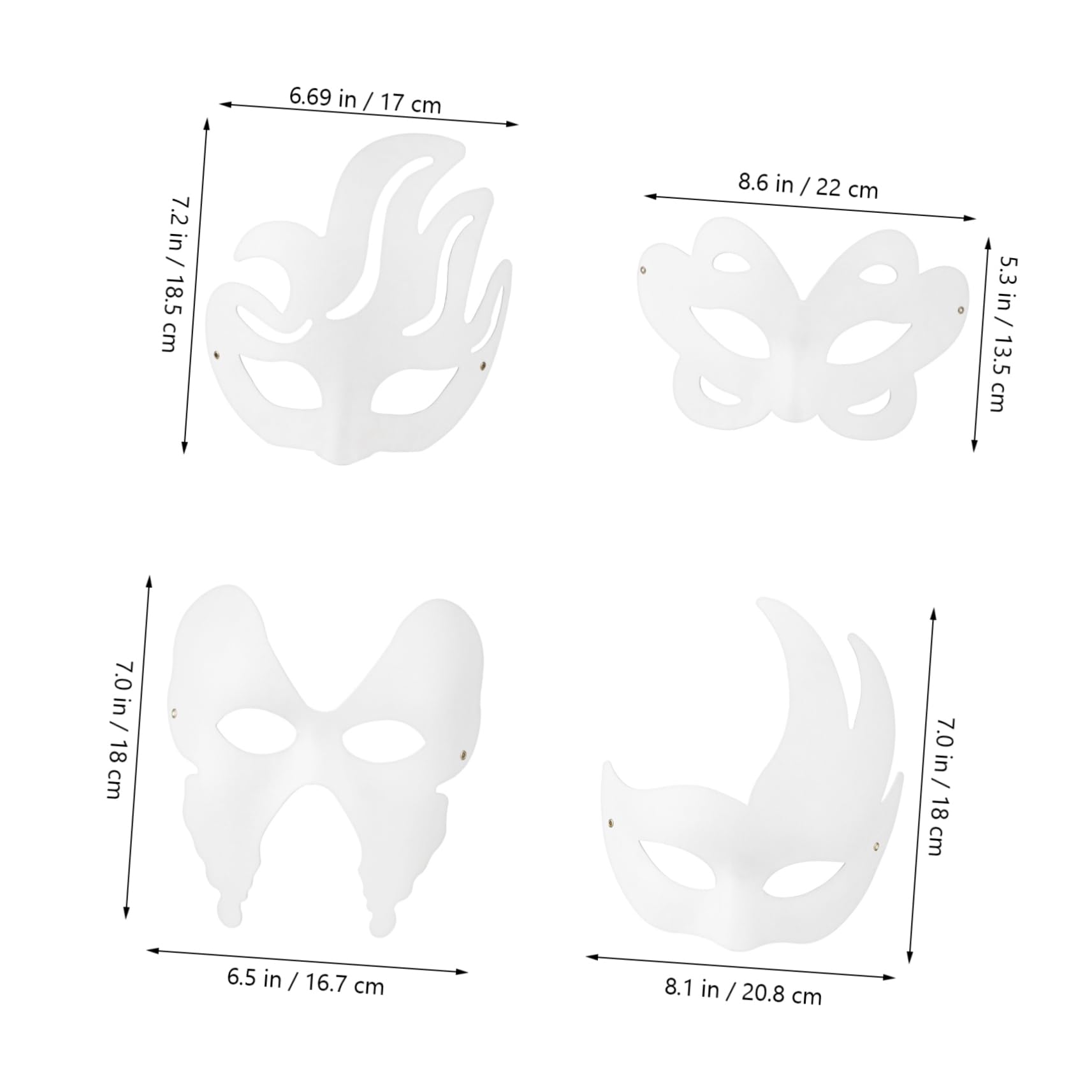 TOYANDONA 20pezzi Maschera Di Carnevale Non Verniciata in Carta Per Donna Adatta Per Feste Di Masquerade Halloween Feste Di Compleanno Cosplay e Altre Occasioni