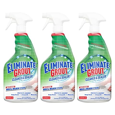 Clean-X Eliminate Grout Cleaner & Sealer with Hydrogen Peroxide – 32 fl. oz. by UNELKO Invisible Shield - 3 pack Cover