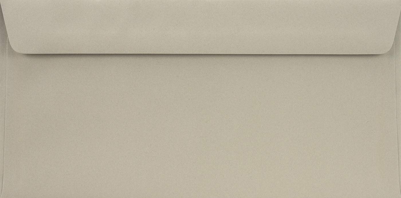 Netuno 100 Long Grey envelopes DL 110 x 220 mm 4.33 x 8.66 in 90gsm Burano Pietra Invitation Envelope Elegant Colourful envelopes for Weddings Christmas Birthdays Greeting Cards Postcards โ image 1