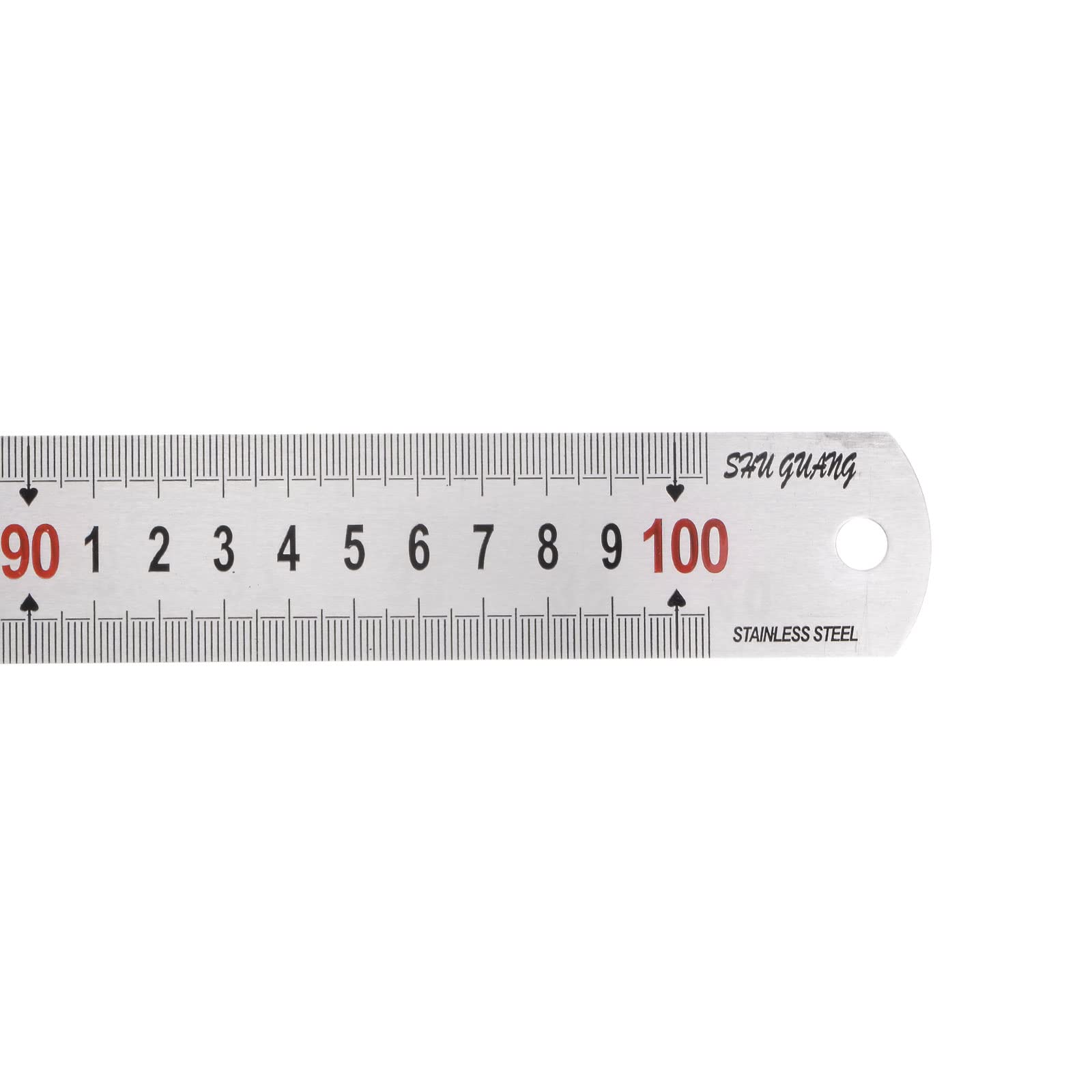 sourcing map Inox Acier Règle 39" Longueur x 1/16" Épais x 1-3/8" Large Droit Bord Mesurer Outils pour Travail Bois Peinture Artisanat, Argenté