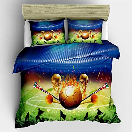 Housse de couette football 3D pour lit enfant difficile à endormir