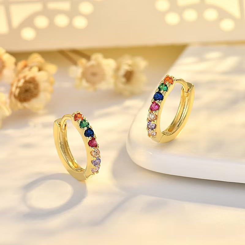 Gold Hoop Earrings Set for Women, 7Pcs14K Gold Plated Hypoallergenic Multiple Piercing Earrings for Women Jewelry Gift - Image 8