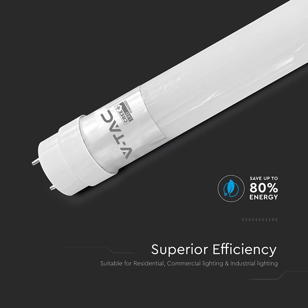 Juego de 5 tubos LED de 120 cm, luz blanca fría (6500 K), 1850 lúmenes, T8, G13-18 W (equivalente a 36 W), incluye arranque, tubo fluorescente, tubo fluorescente LED