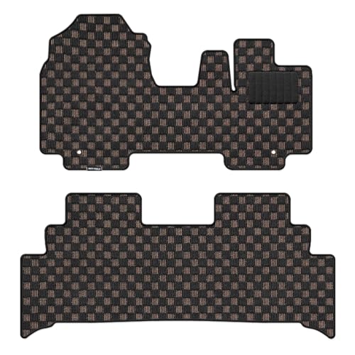 Hotfield スズキ 互換品 新型 スペーシア スペーシアギア MK94S MK54S フロアマット+ステップマット リアステップ一体形状 チェックブラウン