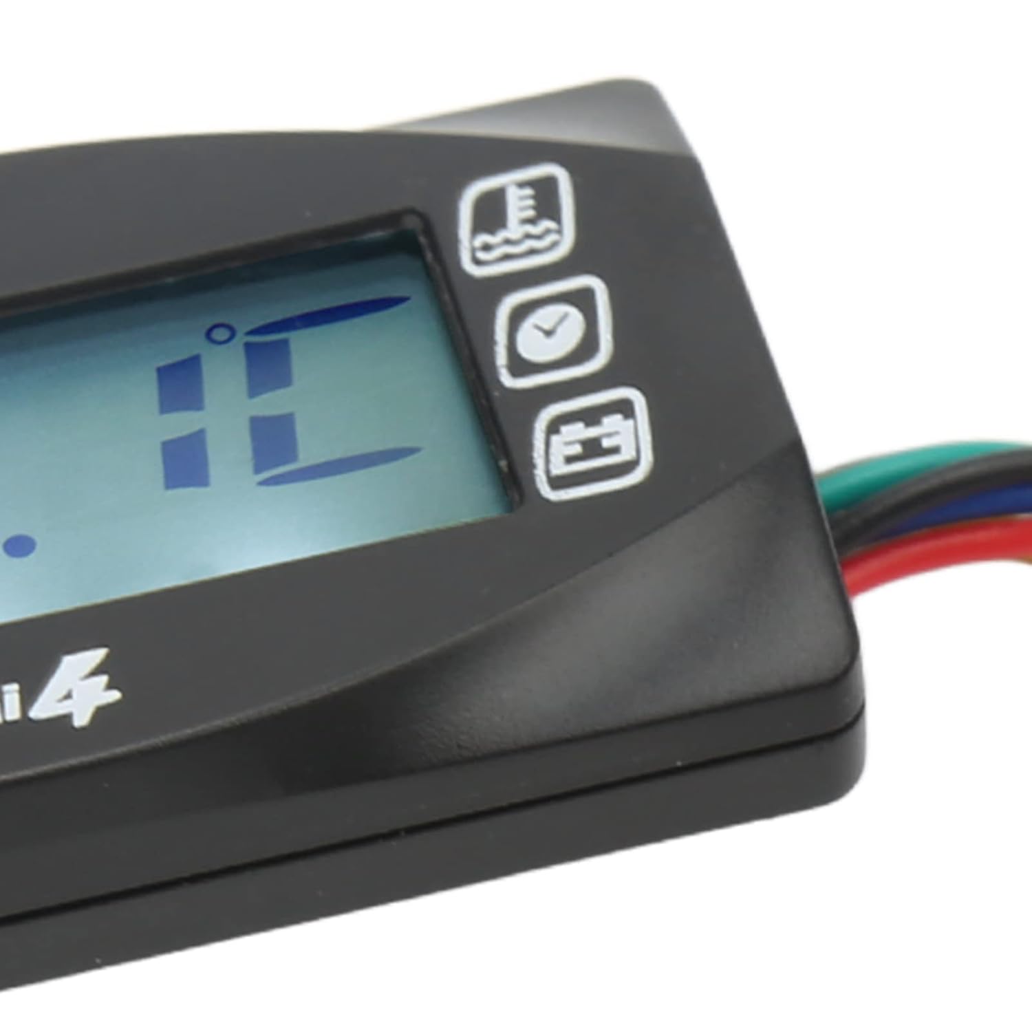 4-in Motorcycle Voltage & Temperature with Blue Backlight—DC 12V Universal Meter for Oil Temp Time Monitoring—M12x1.5 Sensor Fit for Motorbike ATV Scooter (#1)
