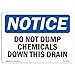 SignMission OSHA Signs-Notice Do Not Dump Chemicals Down This Drain | Decal | Protect Your Business, Work Site, Warehouse | ?Made in The USA, Landscape