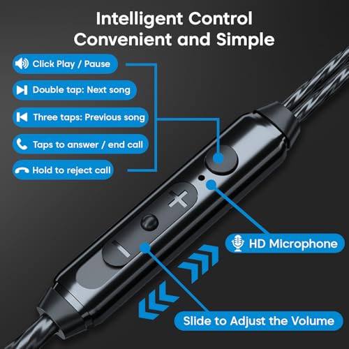 Image of Sounce BassEngine Type-C In Ear Wired Earphones 14.2mm Dynamic Driver HD Mic Ergonomic Earbuds Anti Tangle TPE Cable In Line Music Call Controls Deep Bass Clear Sound for Everyday Use ProSeries(Black)