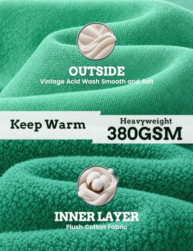 Image of FAIABLE Womens Oversized Acid Wash Hoodie Unisex Heavyweight Fleece Cotton Hoodies Vintage Washed Sweatshirt for Women