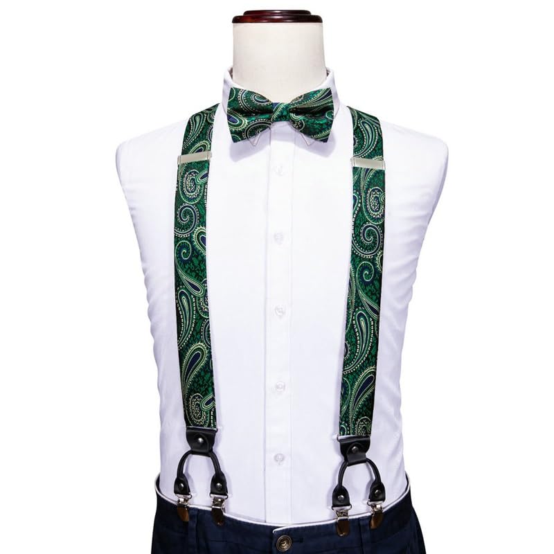 Set de Tirantes y Corbatín Paisley para Hombre miniatura 3