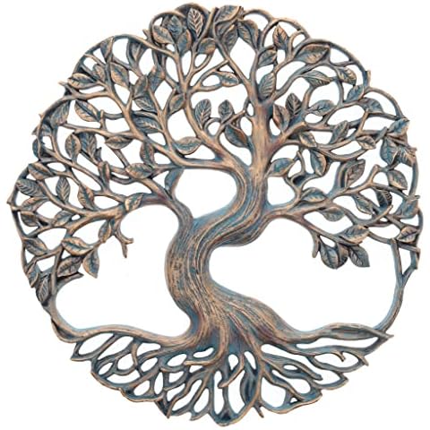 Top Brass Twisted Tree of Life Wall Plaque Cover