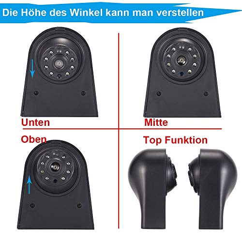 Kalakus Third Roof Top Mount Brake Lamp Rear View Backup Camera Reverse Camera +4.3 inch LCD Rearview Mirror for Volkswagen VW Crafter dritte 3 Transporter van brake light - Image 4