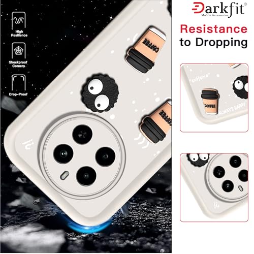 Image of Back Case Cover Compatible with Realme P1 Pro 5G | Cute Fun Cartoon Ball 3D Coffee Silicone Case | Body Protection | Camera Protection | Shock Proof | Color White | Pack of 1