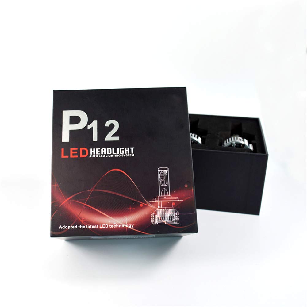 Bombilla H1 LED Coche Faros Delanteros Bombillas, Reemplazo Luz Halógena Blanco 6500K, 2 Lámparas