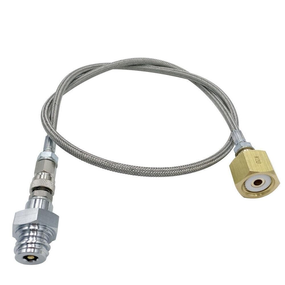 EasyByMall Adaptador de manguera de alta presión para carbonatadores de agua Blue Home, W21.8-14 a ACME, conexión cilíndrica de 90 cm, línea de transferencia de metal