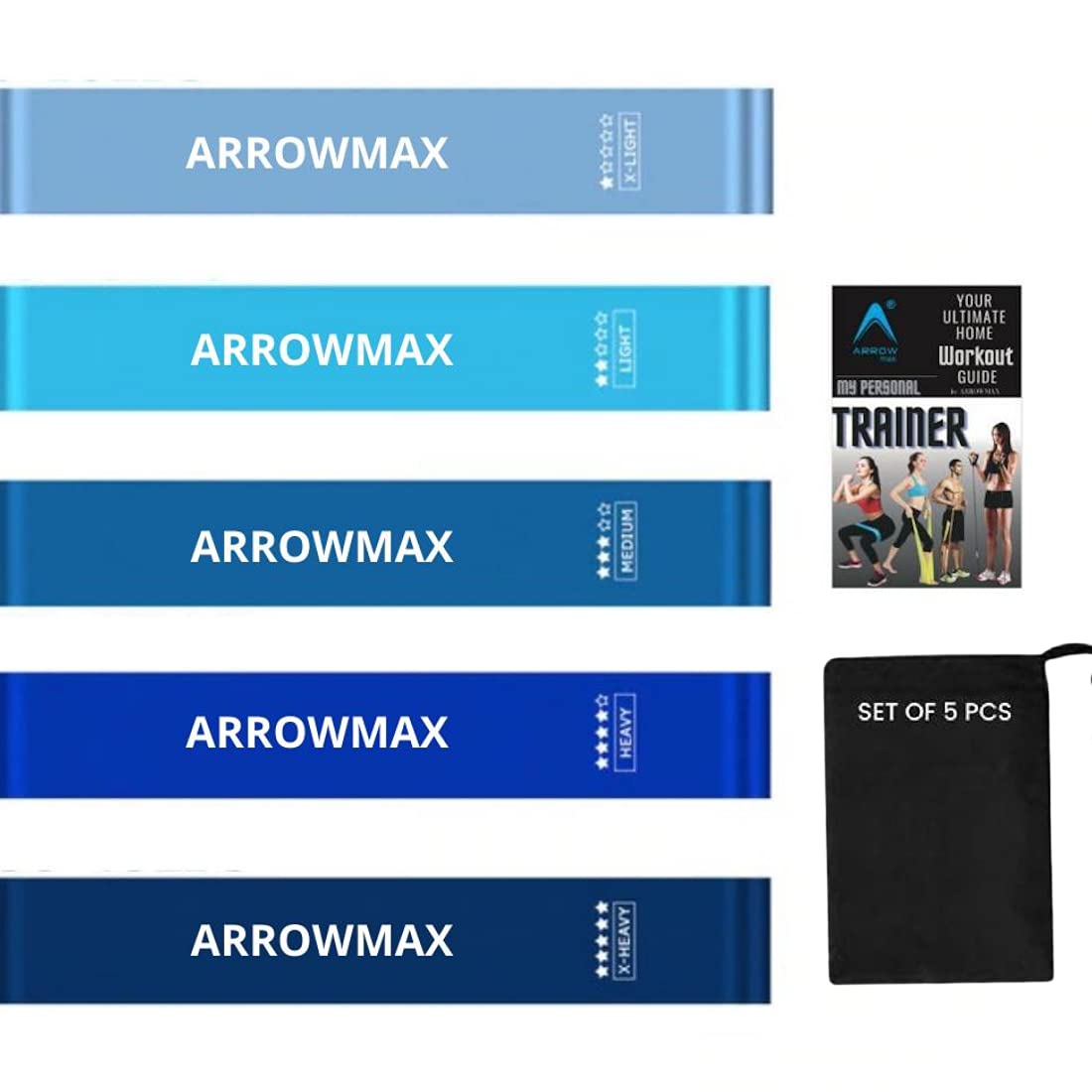Arrowmax Workout Bands for Women Legs and Butt Resistance Loop Bands Set of 5 for Home Fitness, Stretching, Strength Training, Physical Therapy, Pilates,Latex Exercise Bands Anti Slip Non Slip Blue (B0947B1CCF) Amazon Price History, Amazon Price Tracker