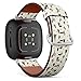 CJBROES Replacement Leather Watch Band, Compatible with Fitbit Versa 3 and Fitbit Sense of Wristband Bracelet Accessory - Christmas Woodland Animals
