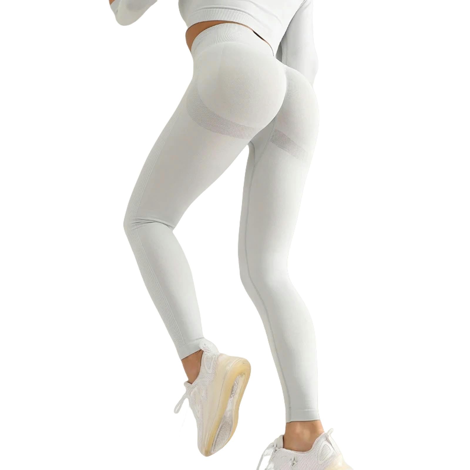 VALGRE Legginsy dla kobiet UK fitness damskie sportowe bezszwowe legginsy wysoka talia elastyczne solidne legginsy do jogi siłownia jogging szybkoschnące -szary-M