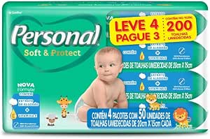 LENÇO UMEDECIDO PERSONAL LEVE 4 PAGUE 3 - TOTAL DE 200 LENÇOS