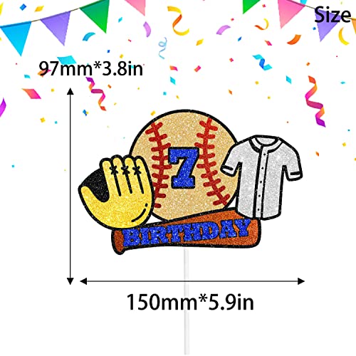 Baseball Player 7Th Happy Birthday Cake Topper - Perfect For A Baseball Themed Party For Kids, A Sports Party, Or A Boys And Girls Softball Themed Birthday Party Decorate - Sugargera #TOP1