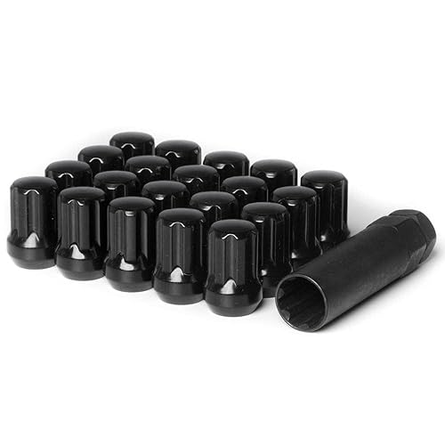 Miniatura 7 de Circuit Performance Spline Drive Tuner Bellota Tuercas de llanta de acero forjado negro 14x1.5 (20 piezas + herramienta) compatible con Dodge