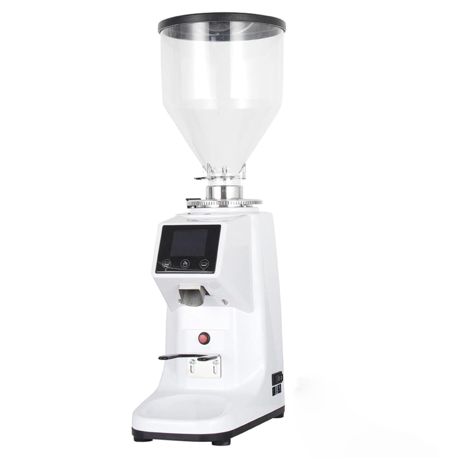 Komercyjny elektryczny młynek do kawy, młynek do ziaren kawy z 19 ustawieniami i ekranem dotykowym, regulowany czas i ilość, 200 W White-500ML