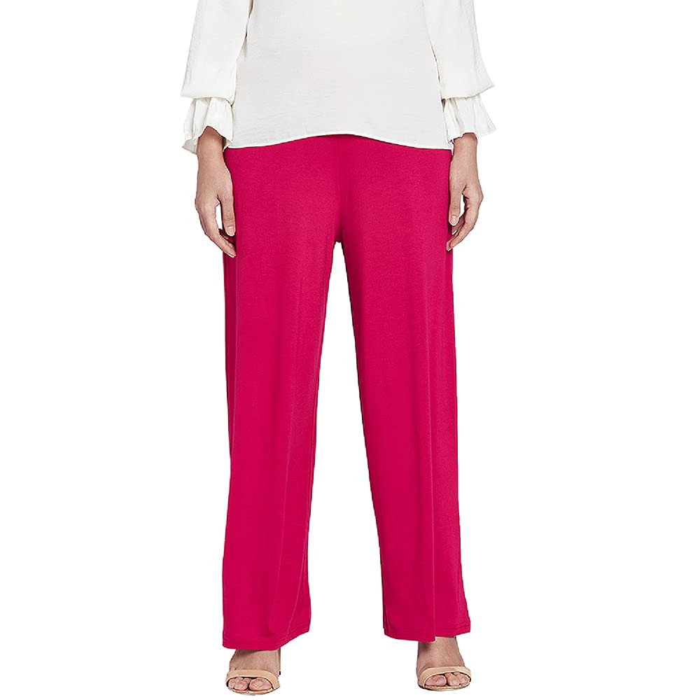 go colors Women's Solid Viscose Mid Rise Knit Relaxed Fit Palazzos-picture-19