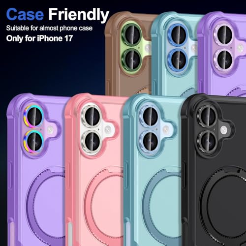 Image of Skinomi Camera Lens Protector Compatible with iPhone 17, [Anti-Scratch] Premium Tempered Glass Film Aluminum Alloy Lens Ring Cover- Gray Titanium