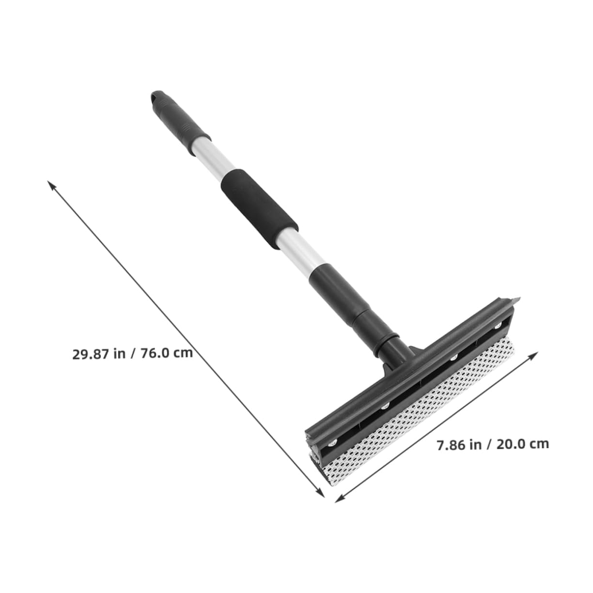 STOBAZA Ergonomic Design Window Cleaner Telescopic Handle Brush Rubber Squeegee for Glass Surfaces