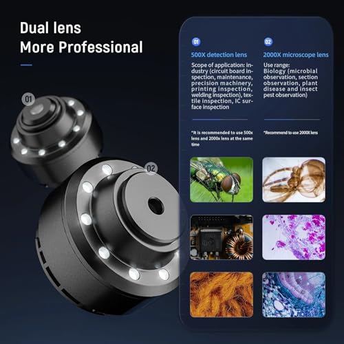 Loupe scientifique microscope numérique 2000X pour examiner les détails sur PC