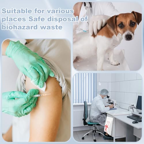 Image of Small Biohazard Bag Pasteable Biohazard Waste Container Pack of 100 Pastabl Red Biohazard Symbol Trash Bags Pastable for Hospitals Laboratories Tattoo Parlours Beauty Shops