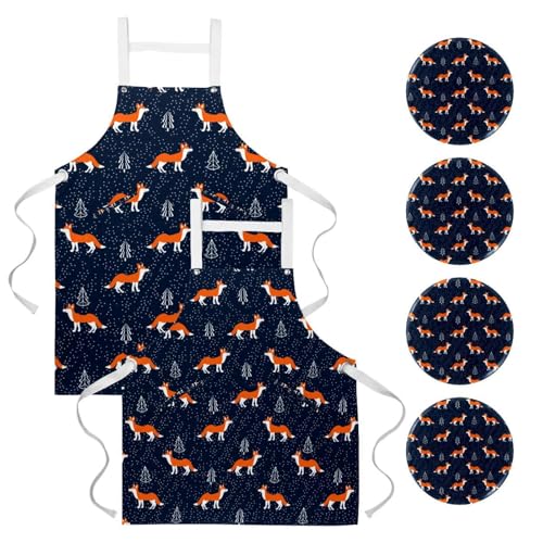 Tablier de cuisine renard pour la pâtisserie et le ménage