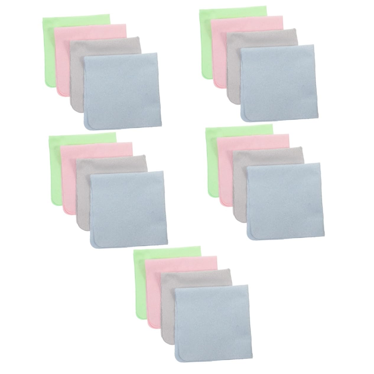 Healeved 20piezas Paquete De Paños De Limpieza Para Gafas y Pantallas Microfibra Suave Para Móviles Cámaras Ordenadores y Joyas Sin Rayaduras Ni Manchas
