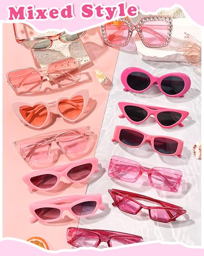 Pibupibu 14 Pack Mix Style Party Sunglasses Adult Bulk, Retro 80s 90s Colorful Sunglasses Party Favors Unisex4