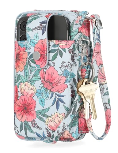 Image of Mundi Jacqui RFID Crossbody Wallet for Women, Vegan Leather Small Travel Handbag with Phone Holder, Compact Organizer with Card Slots and Adjustable Strap, Vacation Purse in