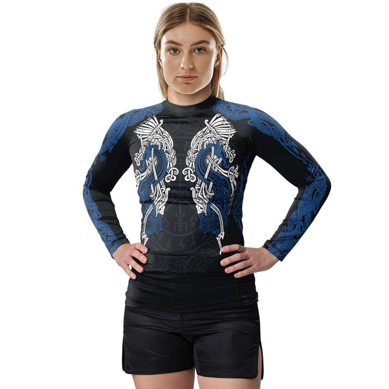 Viking Women's Long Sleeve Compression Shirt BJJ Rash Guard Fightwear for Grappling MMA4