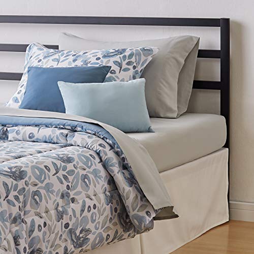 Amazon Basics 8-Piece Bed-in-a-Bag - Soft, Easy-Wash Microfiber - Twin/Twin XL, Blue Watercolor Floral Amazon Basics 8-Piece Bed-in-a-Bag - Soft, Easy-Wash Microfiber - Twin/Twin XL, Blue Watercolor Floral