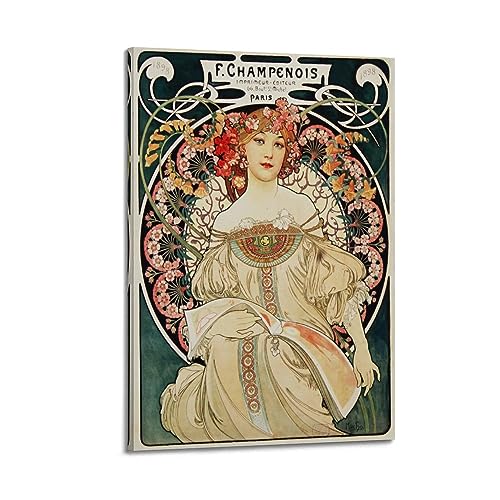 Affiche Reverie Mucha pour un salon élégant : décoration d'intérieur moderne sur toile
