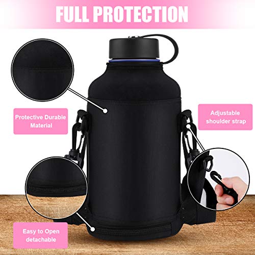 64 oz Stainless Steel Water Bottle, MOICO Double Wall Vacuum Insulated Water Bottle, Keeps Cold 24 Hours & Hot 12 Hours, BPA Free Leak Proof Wide Mouth with Travel Bag - Blue Pink