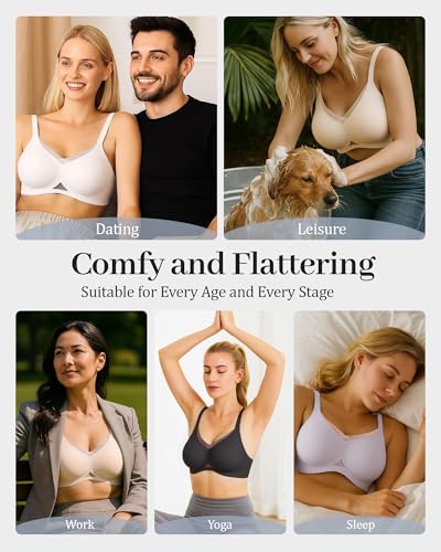 Image of Jelly Bras for Women No Underwire Mesh Wireless Crossover Bra Seamless Full Coverage Lift T Shirt Sleep Bralettes