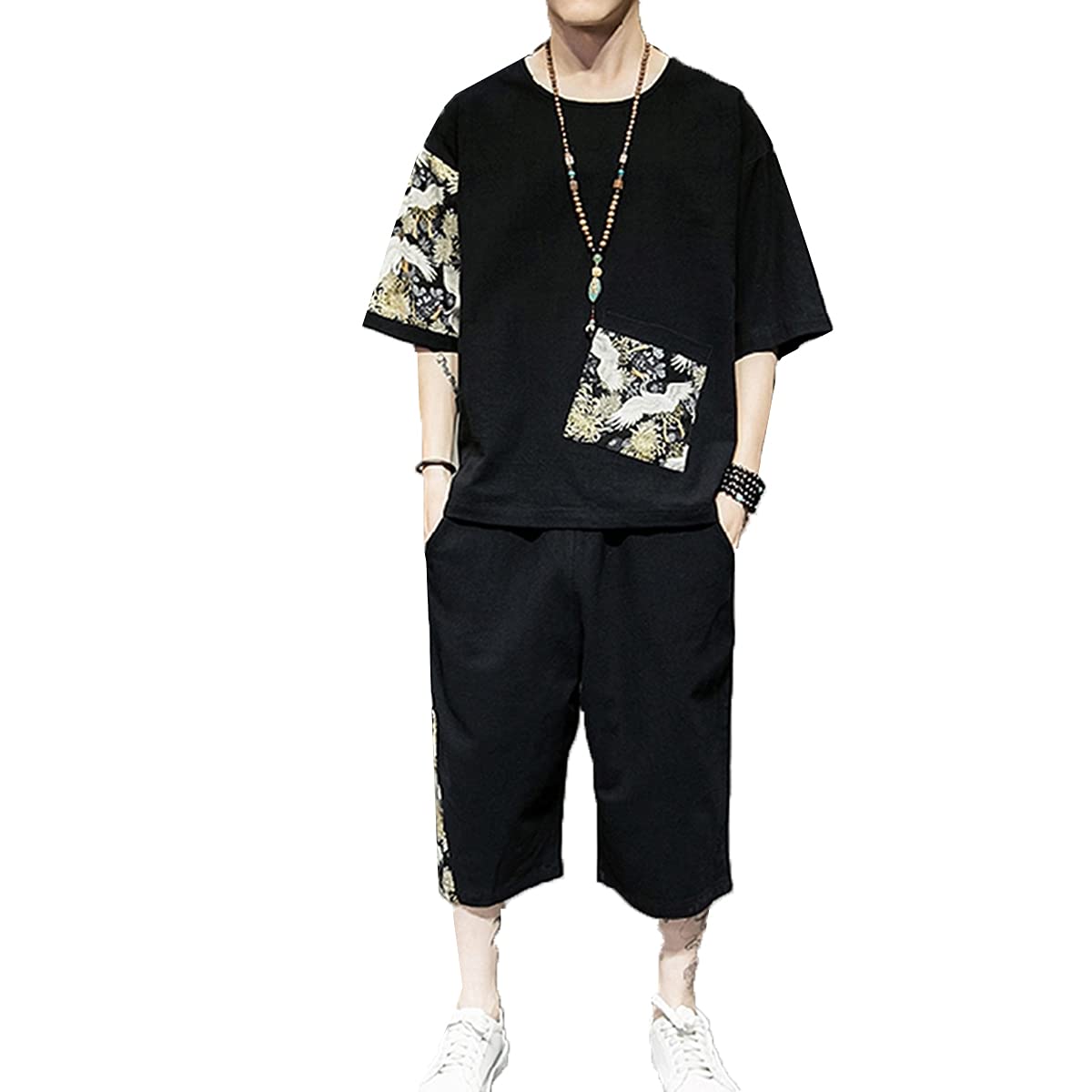 Amazon.co.jp: セットアップメンズTシャツハーフパンツ上下