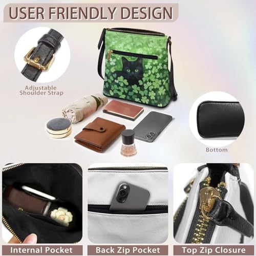 Image of Leather Purses for Women, Leather Hobo Bags for Women Travel Sling Purse Triple Zippered Pockets Shoulder Bag