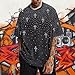 Hiehiety Mens Gothic Cross Rhinestone Shirt Sparkly Glitter Y2k Punk Grunge Streetwear Vintage Graphic Acid Wash Baggy Tees(Black,L)