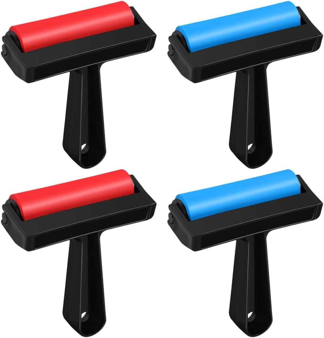 4 Pack Red Plastic Ink Roller for Block Printing Practice
