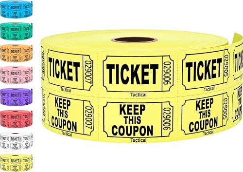 1000 Tacticai Raffle Tickets, Yellow (1 of 8 Colors), Double