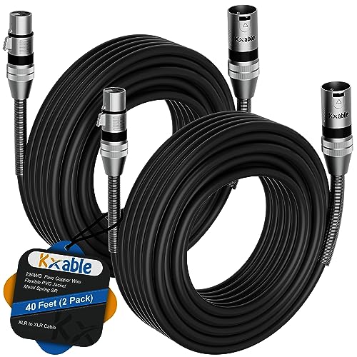 Câble XLR pour microphone et rallonge DMX équilibrée 12m lot de 2 câbles de raccordement blindés