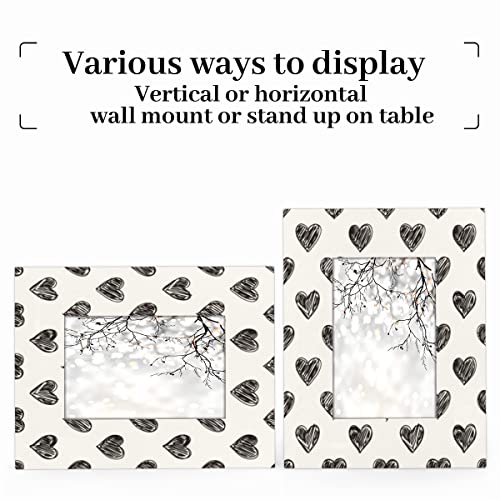 Cfpolar Polka Dot Hand Drawn Hearts 11X14 Picture Frame Wood Photo Display Without Mat Photo Frames For For Table Top Or Wall Decor #TOP3