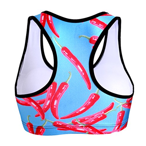 Image of Sister Amy Women's Aerobics Gym Dance Yoga Vest Printed Sports Bra Top Vest